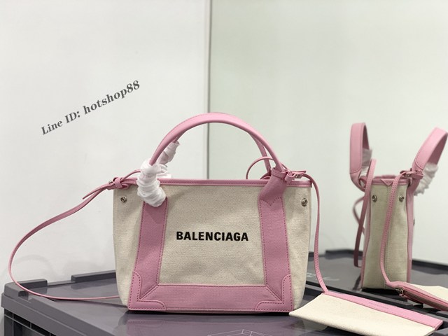 Balenciaga專櫃爆款mini帆布手提女包 巴黎世家NAVY CABAS子母購物袋托特包 型號390346 fyj1912